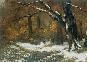 Gustave Courbet - Deer's Shelter in Winter