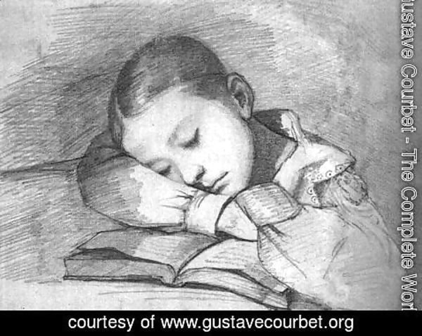 Gustave Courbet - Portrait of Juliette Courbet as a Sleeping Child